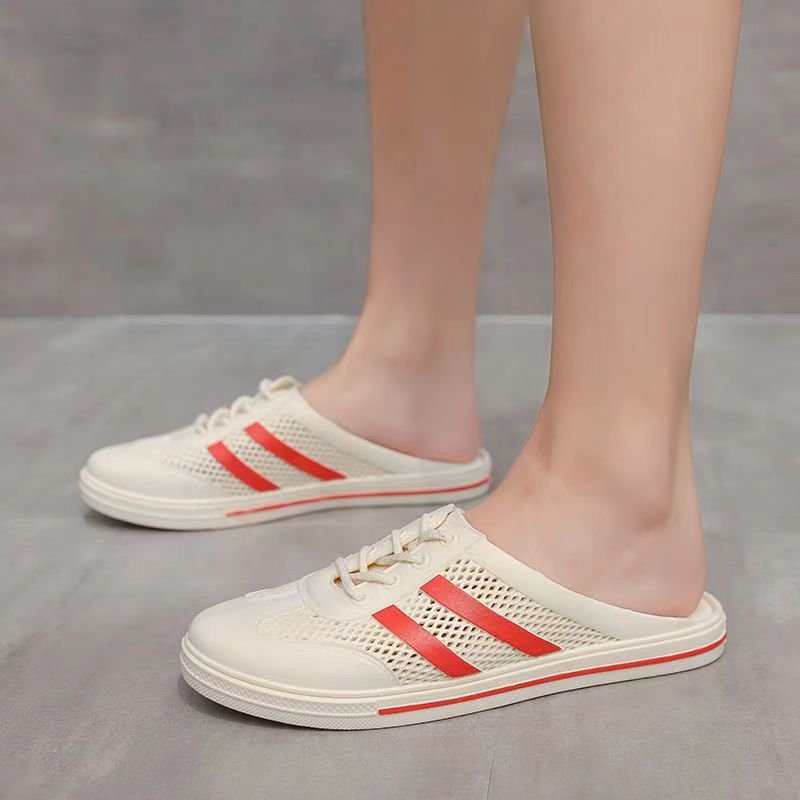 画像9: 2-line lace-up sandals and slippers　ユニセック男女兼用メッシュ2本ラインレースアップサンダル スリッパ (9)