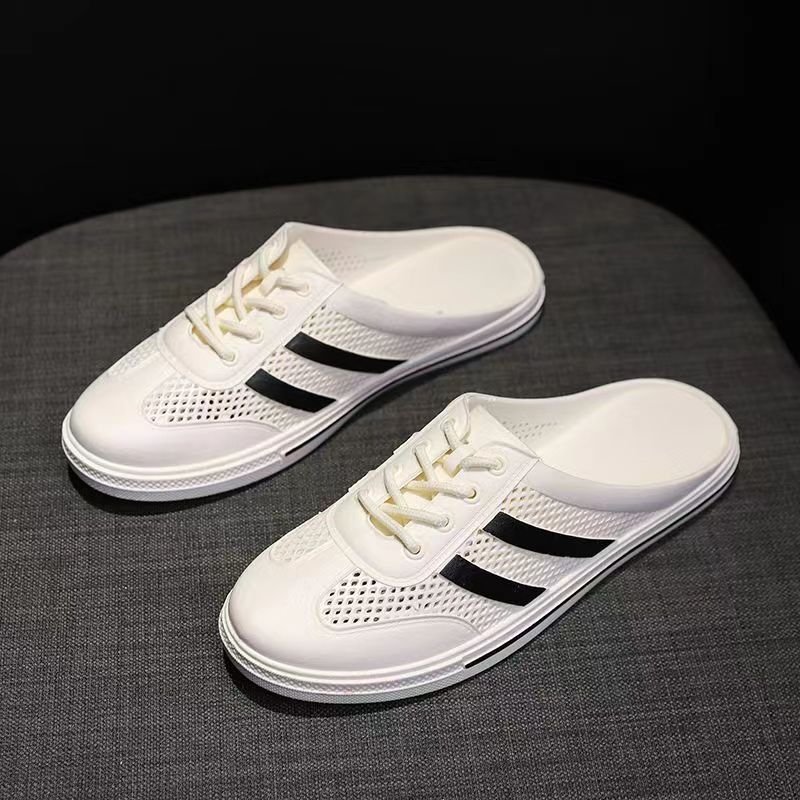 画像7: 2-line lace-up sandals and slippers　ユニセック男女兼用メッシュ2本ラインレースアップサンダル スリッパ (7)