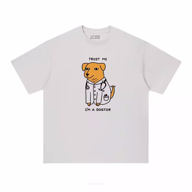 画像3: Unisex doctor dog print short sleeve T-shirt　ユニセックス 男女兼用 doctor dogドッグ犬プリント 半袖T シャツ (3)