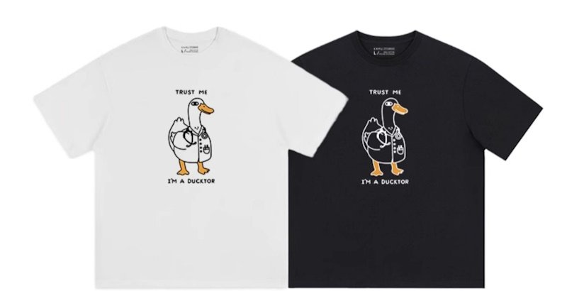 画像5: Unisex doctor duck print short sleeve T-shirt　ユニセックス 男女兼用 doctor duckアヒルプリント 半袖T シャツ (5)