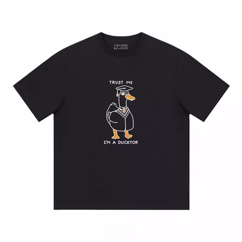 画像4: Unisex Doctor Dog & Duck Print Short Sleeve T-Shirt　ユニセックス 男女兼用 doctor博士 dogドッグ犬&アヒルプリント 半袖T シャツ (4)