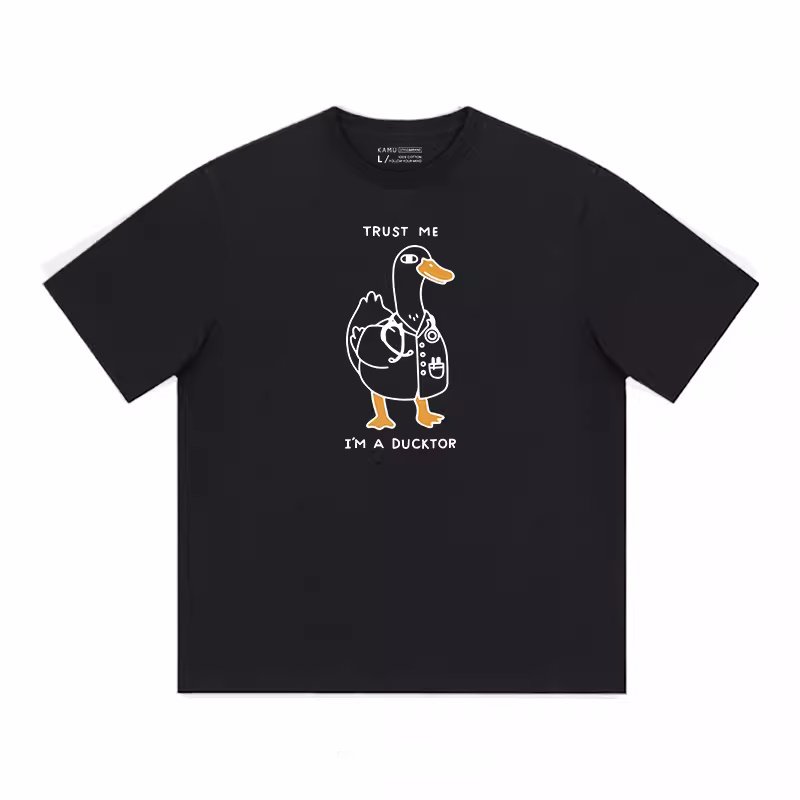 画像2: Unisex doctor duck print short sleeve T-shirt　ユニセックス 男女兼用 doctor duckアヒルプリント 半袖T シャツ (2)