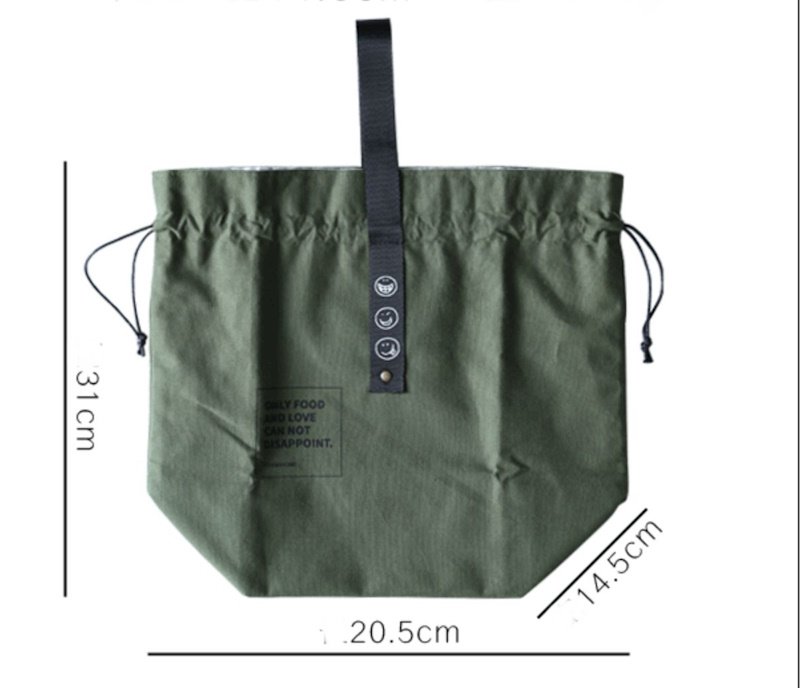 画像7: Unisex Drawstring Tin Foil Insulated Cold Portable Lunch Box 　ユニセックス　男女兼用 スマイルコールドポータブルランチボックストートバッグ (7)