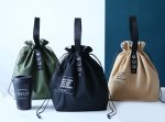 画像1: Unisex Drawstring Tin Foil Insulated Cold Portable Lunch Box 　ユニセックス　男女兼用 スマイルコールドポータブルランチボックストートバッグ (1)