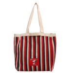 画像3: Unisex  striped canvas large capacity Snoopy tote bag  shoulder  shopping handbag　ユニセックス　男女兼用キャンバスストライプ ボーダー スヌーピートートショルダースバッグ (3)