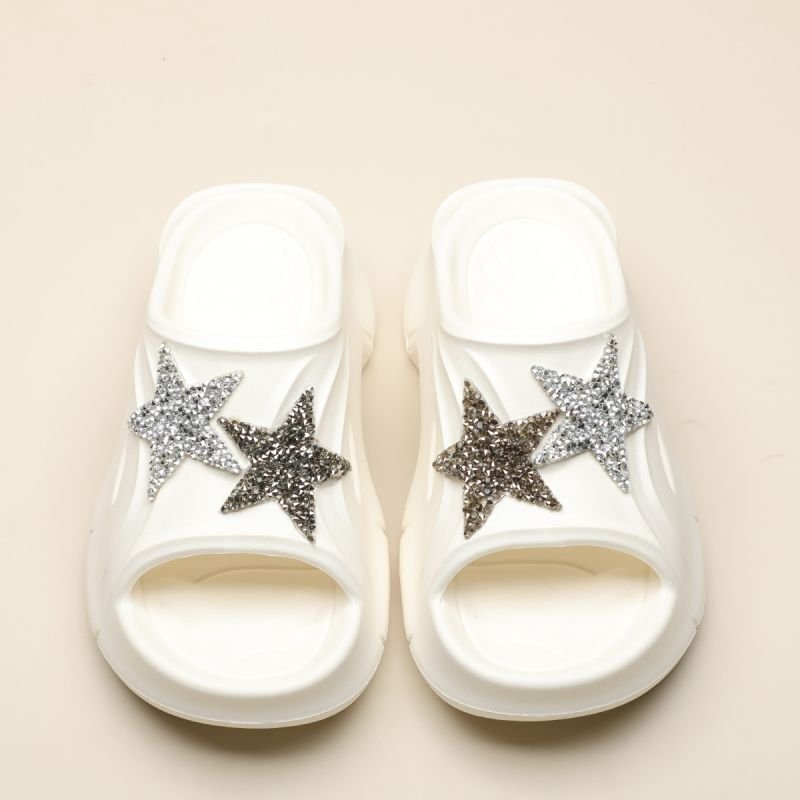 画像4: Rhinestone Star Platform Clock Sandal Slippers  ユニセックス 男女兼用厚底プラットフォームラインストーンスター星サンダル シャワーサンダル ビーチサンダル スニーカー　 (4)
