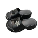 画像2: Rhinestone Star Platform Clock Sandal Slippers  ユニセックス 男女兼用厚底プラットフォームラインストーンスター星サンダル シャワーサンダル ビーチサンダル スニーカー　 (2)