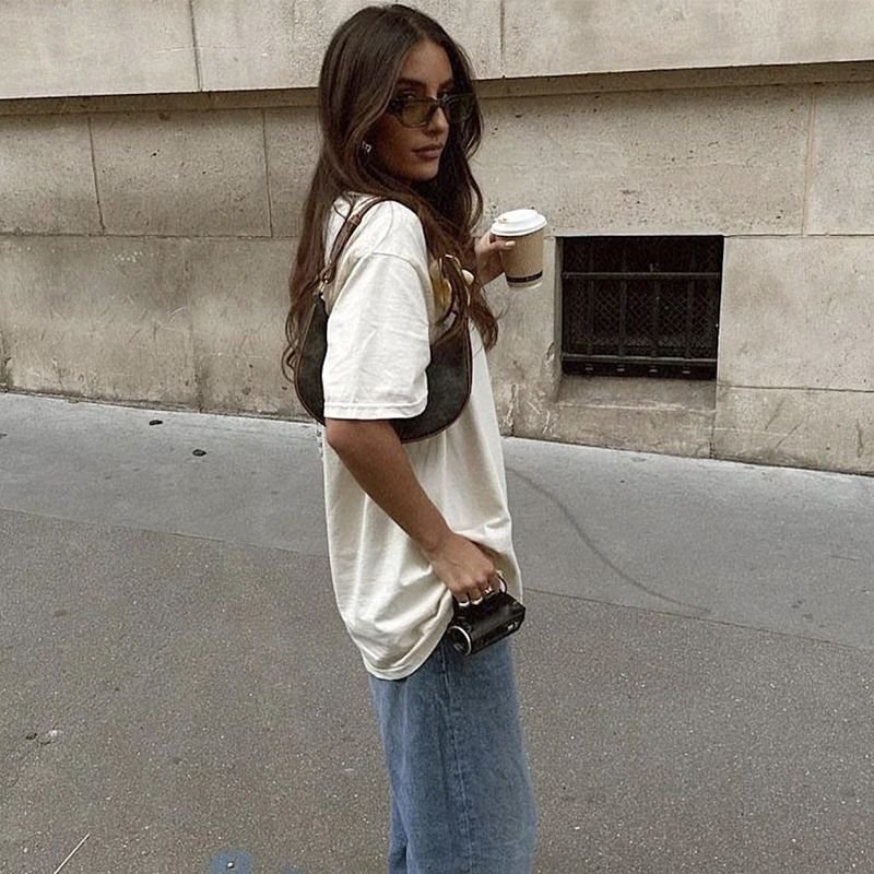 画像4: Unisex Need Money For Porsche Oversized Short Sleeve T-Shirt ユニセックス 男女兼用 二ード マネー フォーポルシェ スローガンプリント 半袖 Tシャツ (4)