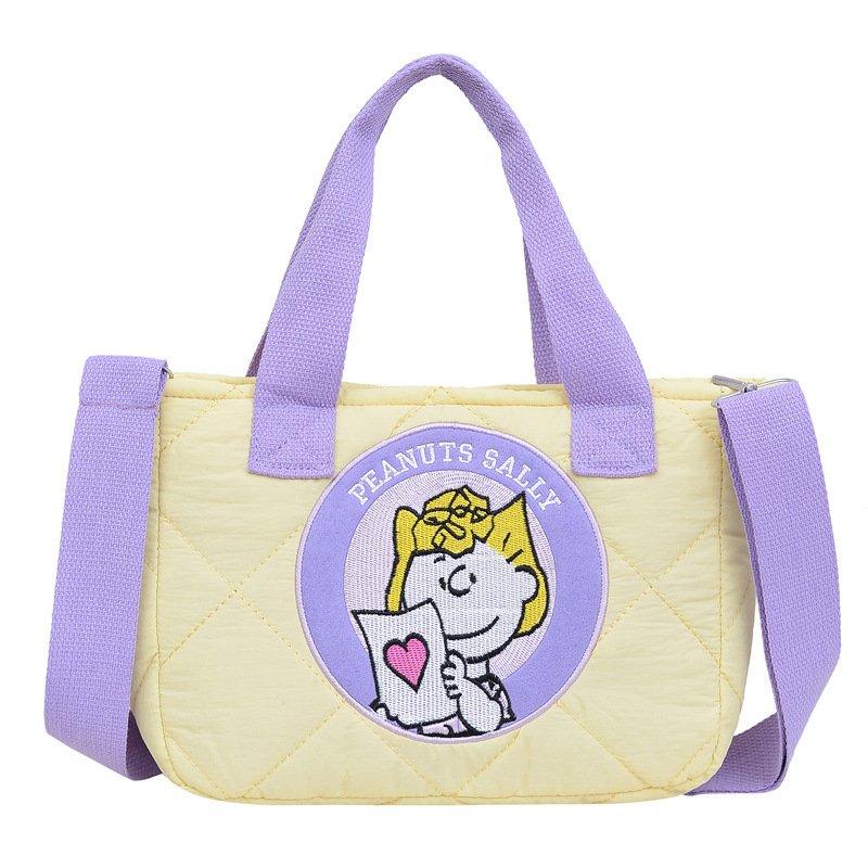 画像5: Peanuts Snoopy Nylon Quilted Hand Tote Shoulder Bag スヌーピー  ピーナッツ ナイロン　キルティング　ハンド　トート　ショルダー　バッグ (5)