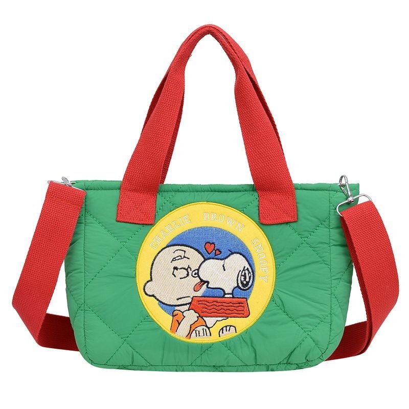 画像3: Peanuts Snoopy Nylon Quilted Hand Tote Shoulder Bag スヌーピー  ピーナッツ ナイロン　キルティング　ハンド　トート　ショルダー　バッグ (3)
