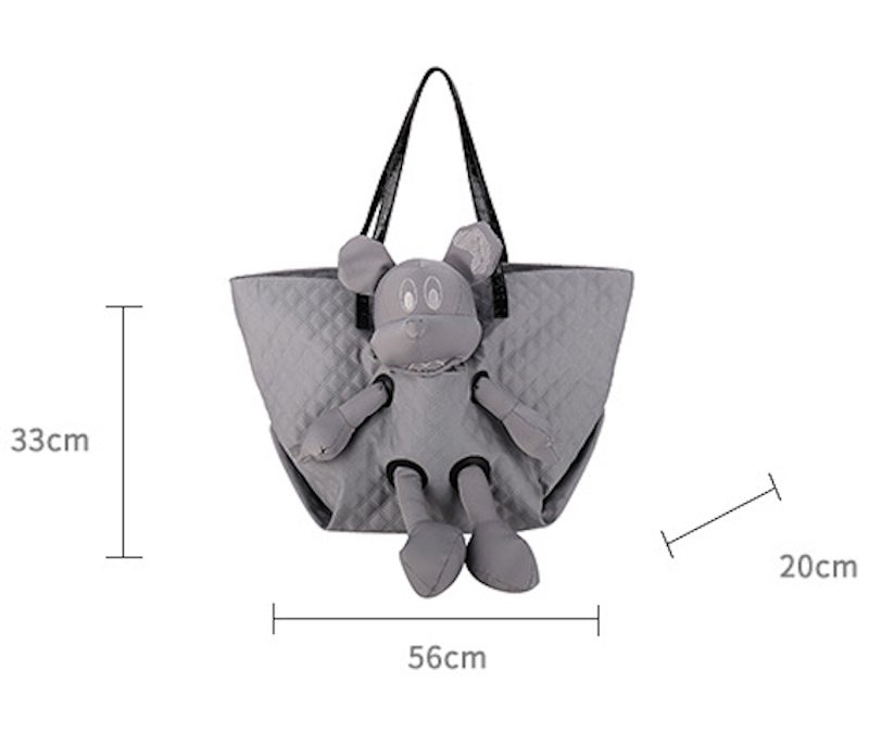 画像7: Unisex  Mickey Mouse Plush Tote Shoulder Shopping Bag  handbag　ユニセックス　男女兼用ミッキーマウスミッキーぬいぐるみ トートショルダー ショッピング バッグ　トートショルダーショッピングエコバッグ (7)