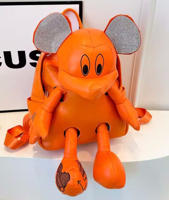 画像5: Soft Leather Mickey Mouse Plush Backpack Tote shoulder bag ソフトレザーミッキーマウス  ぬいぐるみバックパック トートショルダーバッグ  (5)