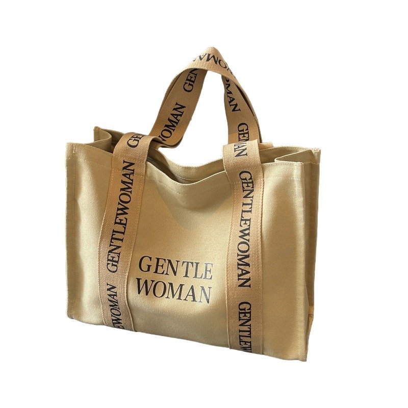 画像2: 24 Unisex Gentle Woman Logo Canvas Tote Hand Bag ユニセックス 男女兼用 ロゴ トート ハンド バッグ (2)