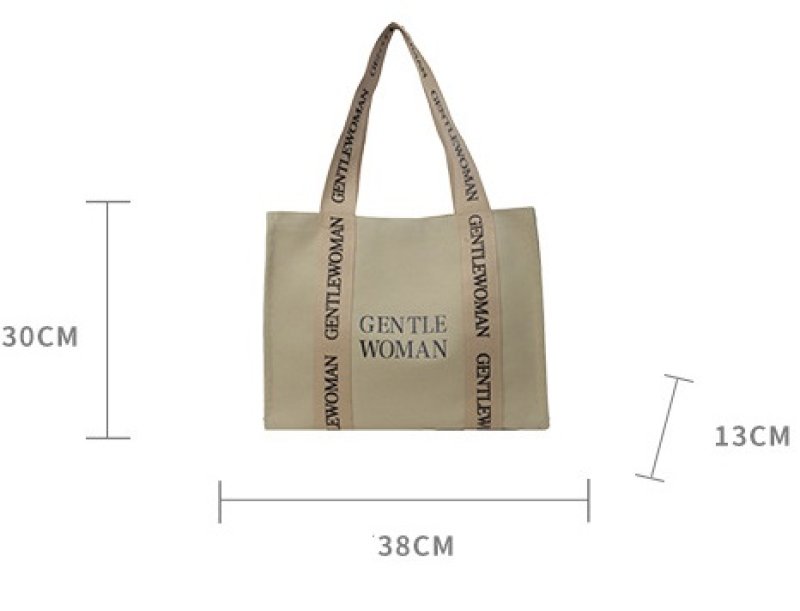 画像6: 24 Unisex Gentle Woman Logo Canvas Tote Hand Bag ユニセックス 男女兼用 ロゴ トート ハンド バッグ (6)