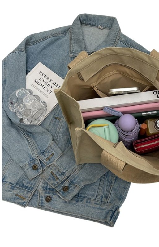 画像4: 24 Unisex Gentle Woman Logo Canvas Tote Hand Bag ユニセックス 男女兼用 ロゴ トート ハンド バッグ (4)