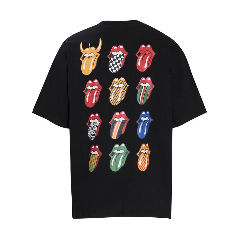 画像3: Unisex Back Print Front One Point Rolling Stones Monogram T-shirt　男女兼用　ユニセックス　バックプリント　フロント　ワンポイント　ローリングストーンズ　Tシャツ (3)