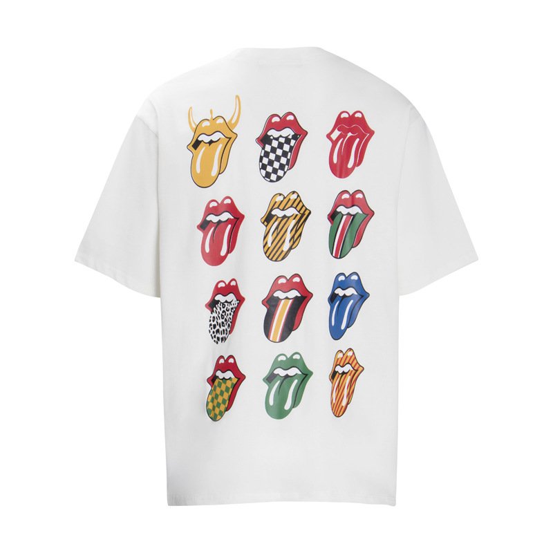 【関税込み】Stone  Tシャツ ロゴプリント クルーネック 半袖 Tシャツ ローリング・ストーンズ ワールドツアー プリント