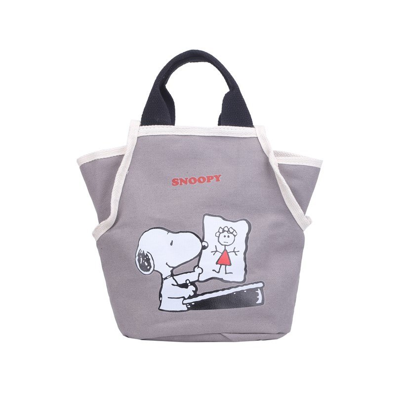画像4:  Snoopy Canvas Bucket Tote Shoulder Crossbody Bag Shopping Bag スヌーピーキャンバスバケットトートショルダークロスボディーバッグ (4)
