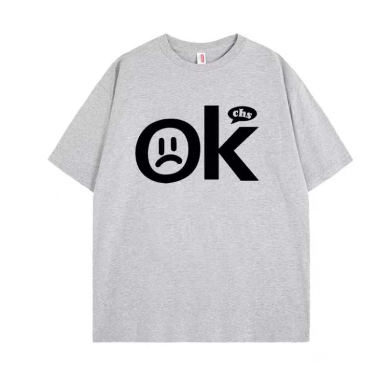 画像3: UnisexOK smile logo print short-sleeved T-shirt　男女兼用 ユニセックス OKスマイルロゴプリント　Tシャツ (3)