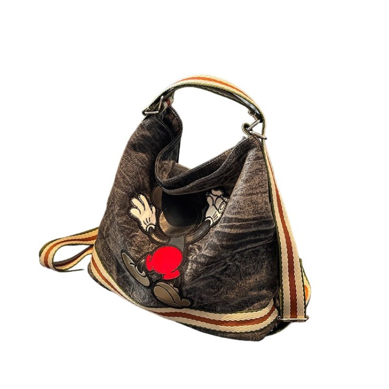 画像2: Back View Mickey Mouse 2 Way Denim Bag Shoulder Backpack　ミッキーマウス　後ろ姿　デニム　ツーウェイ　バッグ　バックパック　リュックサック (2)