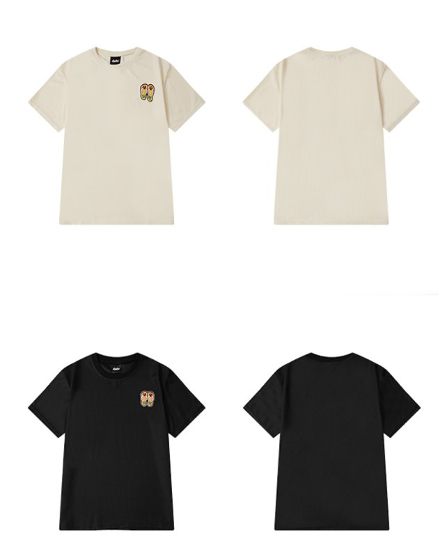 画像4: Unisex Beach sandal embroidery short sleeve T-shirt　男女兼用ビーチサンダル刺繍ラウンドネック　Tシャツ (4)