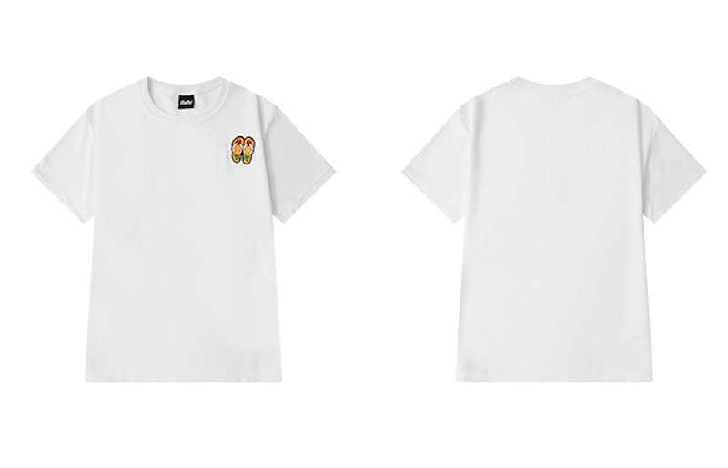 画像5: Unisex Beach sandal embroidery short sleeve T-shirt　男女兼用ビーチサンダル刺繍ラウンドネック　Tシャツ (5)
