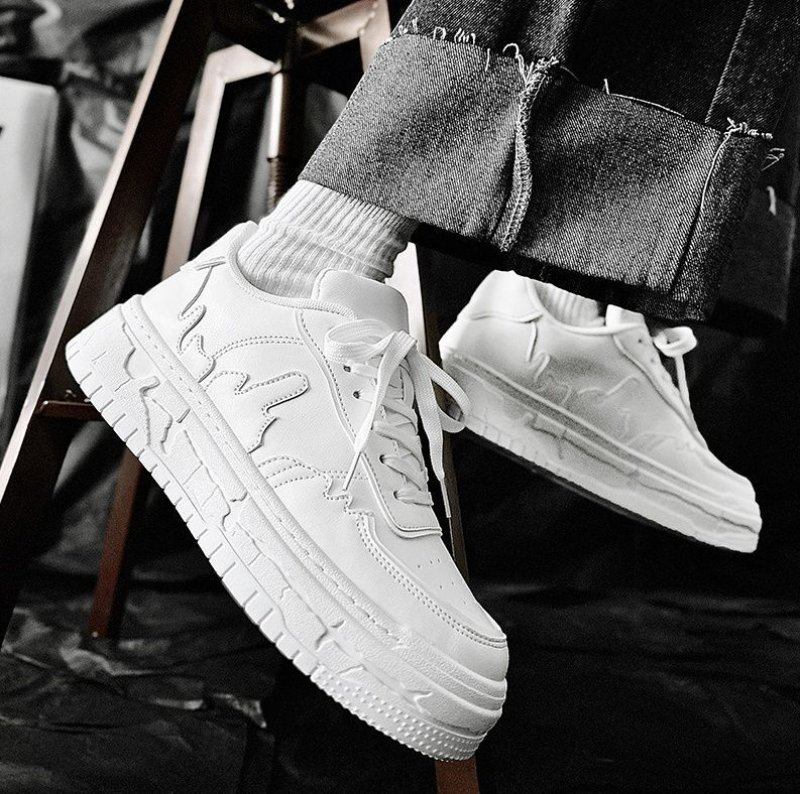 画像4: Unisex Leather lace-up platform pansue sneakers ユニセックス男女兼用厚底レザーレースアップスニーカーパンシューズ   (4)