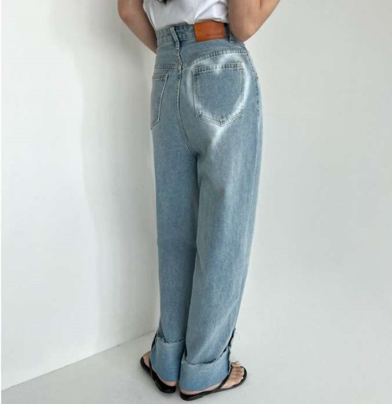 画像5: Heart pocket wide denim pants  Jeans  レディース ハートプリント デニム ジーンズ (5)