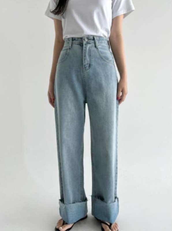 画像3: Heart pocket wide denim pants  Jeans  レディース ハートプリント デニム ジーンズ (3)