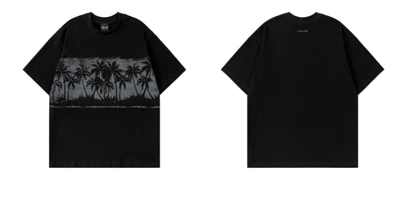 画像5: Unisex Palm tree print oversized short sleeve T-shirt Palm tree 　男女兼用 ユニセックス パームツリープリントオーバーサイズ　Tシャツ (5)
