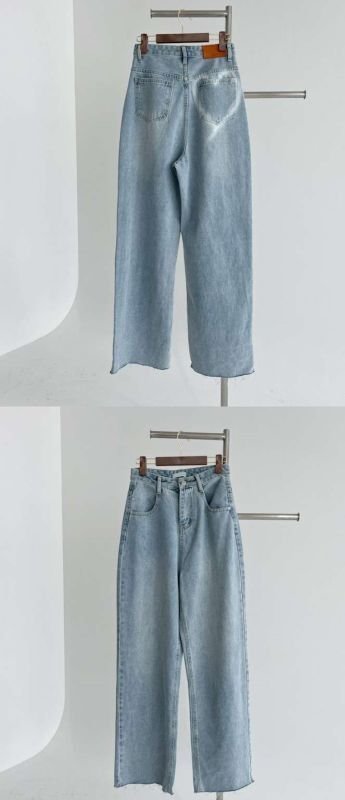 画像7: Heart pocket wide denim pants  Jeans  レディース ハートプリント デニム ジーンズ (7)