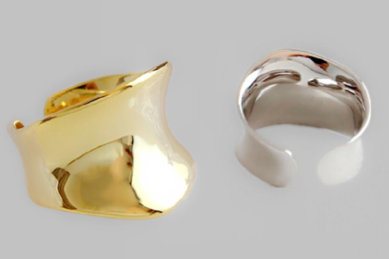 画像8: Unisex Silver Gold Bone Ring　ボーンリング指輪 ゴールド シルバー2カラー (8)