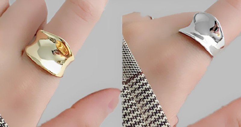 画像4: Unisex Silver Gold Bone Ring　ボーンリング指輪 ゴールド シルバー2カラー (4)