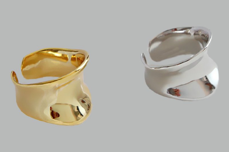 画像9: Unisex Silver Gold Bone Ring　ボーンリング指輪 ゴールド シルバー2カラー (9)