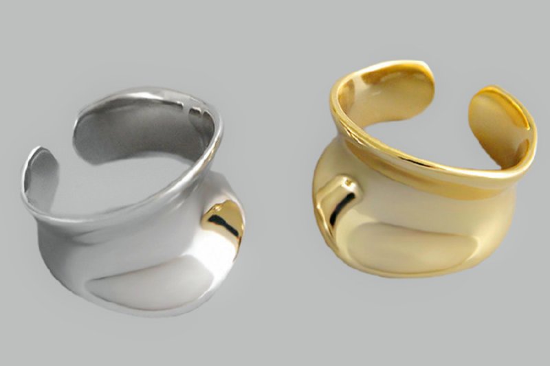 画像7: Unisex Silver Gold Bone Ring　ボーンリング指輪 ゴールド シルバー2カラー (7)
