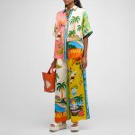 画像8: Paradise Land Tropical Print Blouse & Wide Leg Pants Set Setup  パラダイスランド南国トロピカルプリントブラウス＆ワイドレッグパンツ セットアップセット (8)