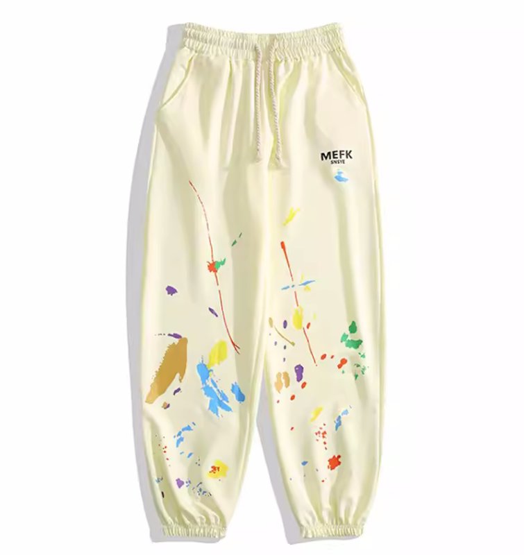 画像1: Unisex Painted Harem Sweatpants  ユニセックス 男女兼用 ペイントハーレムヒップホップスウェットパンツ ルーズパンツ (1)