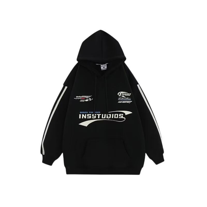 画像11: Unisex American logo three stripe hoodie  男女兼用 ユニセックスアメリカンロゴスリーライン三本線ストライプパーカープリントスエットフーディーパーカー (11)
