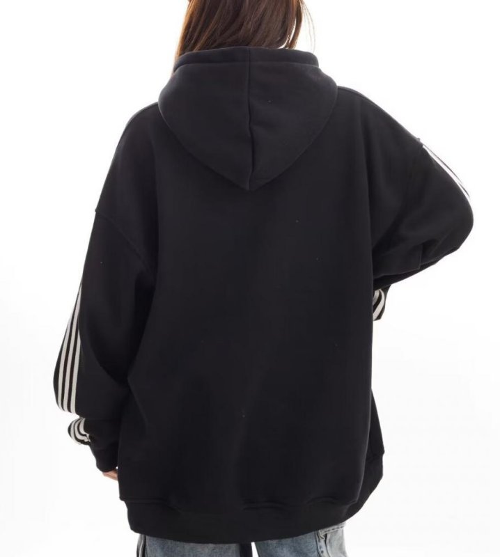 画像9: Unisex American logo three stripe hoodie  男女兼用 ユニセックスアメリカンロゴスリーライン三本線ストライプパーカープリントスエットフーディーパーカー (9)