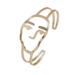 画像6: Unisex Abstract Smiley Face Design Bangle and Ring Set　アブストラクトスマイリーフェイスフェイスデザインバングル＆リングセットゴールド シルバー2カラー (6)