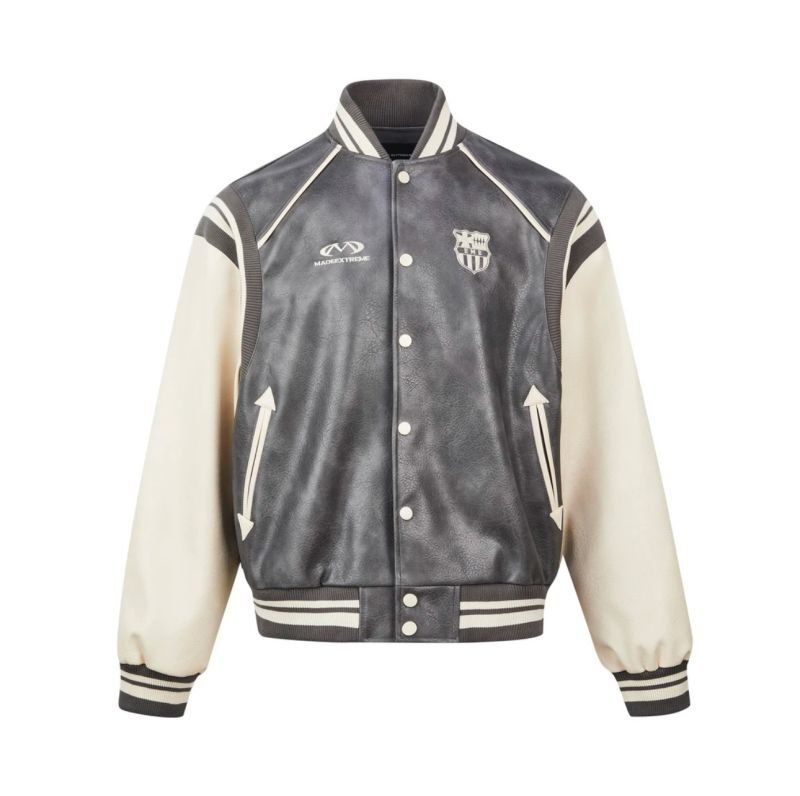 Basic one-point logo embroidered stadium jumper Blouson