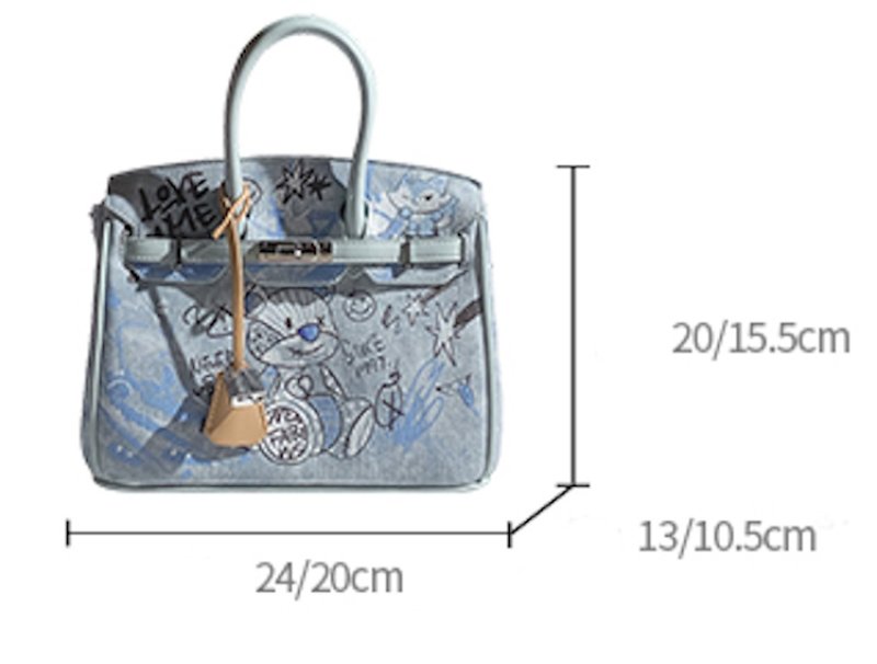 画像8: Unisex  CAEISL&KCIEL Leather Bear Graphic Paint Portable Tote Shoulder Crossbody Bag　ユニセックス 男女兼用CAEISL&KCIEL レザーベア熊グラフィックペイントトートショルダーバッグ (8)