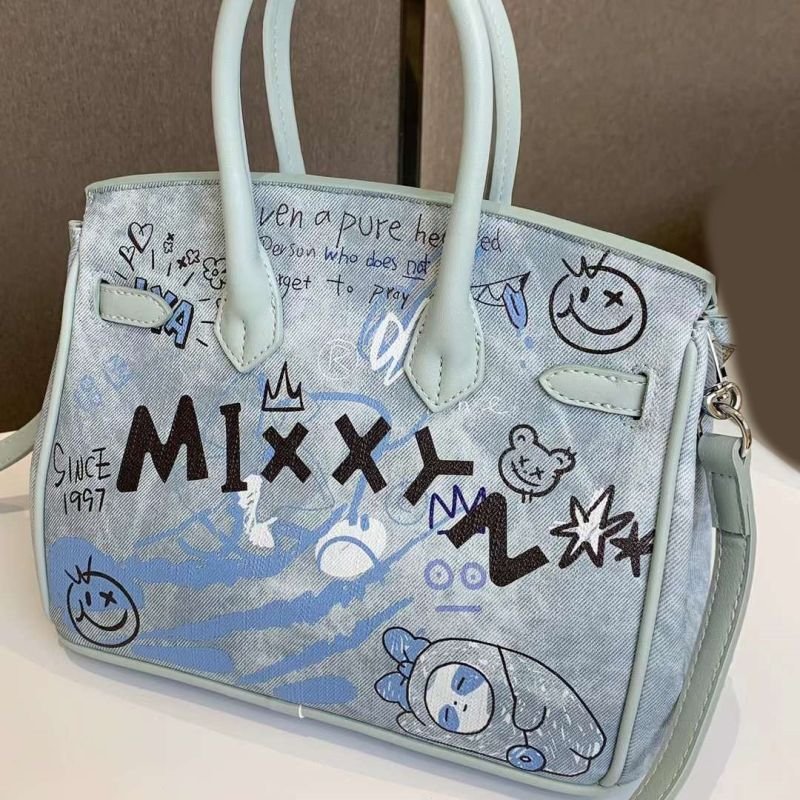 画像6: Unisex  CAEISL&KCIEL Leather Bear Graphic Paint Portable Tote Shoulder Crossbody Bag　ユニセックス 男女兼用CAEISL&KCIEL レザーベア熊グラフィックペイントトートショルダーバッグ (6)