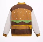 画像3: American Street Burger Fries Baseball Uniform jacket Blouson baseball uniform jacket　 ユニセックス 男女兼用バーガーフライスタジアムジャンパー スタジャン MA-1 ボンバー ジャケット ブルゾン (3)