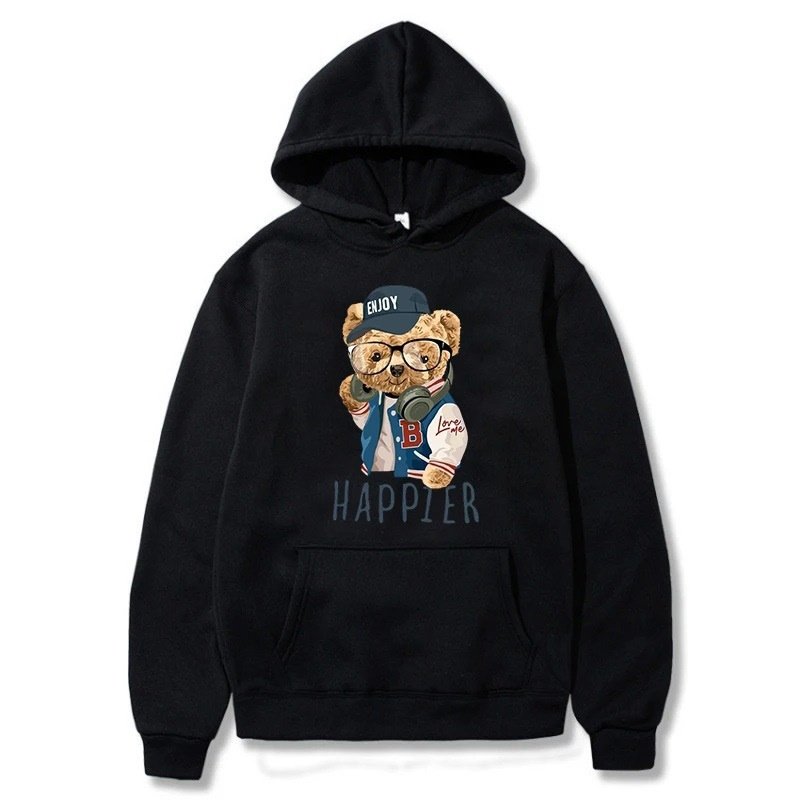 画像5: Unisex Stadium jumper bear print hoodie sweatshirt   男女兼用 ユニセックス スタジャンベア  プリントフーデー パーカー スウェットトレーナー (5)