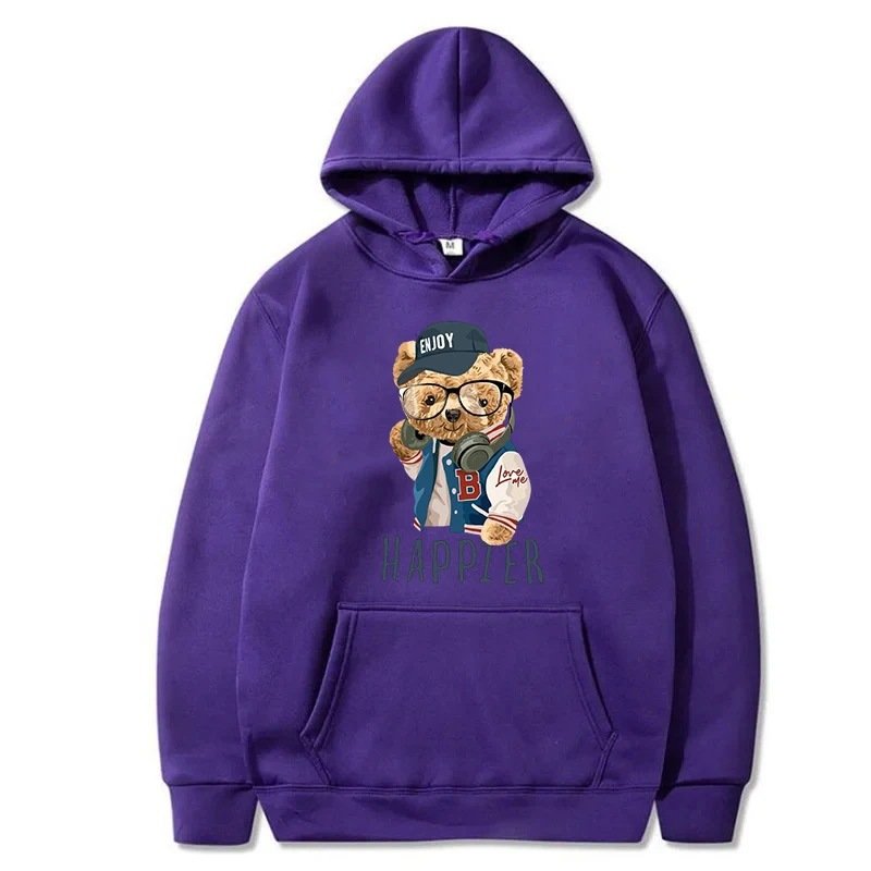 画像7: Unisex Stadium jumper bear print hoodie sweatshirt   男女兼用 ユニセックス スタジャンベア  プリントフーデー パーカー スウェットトレーナー (7)