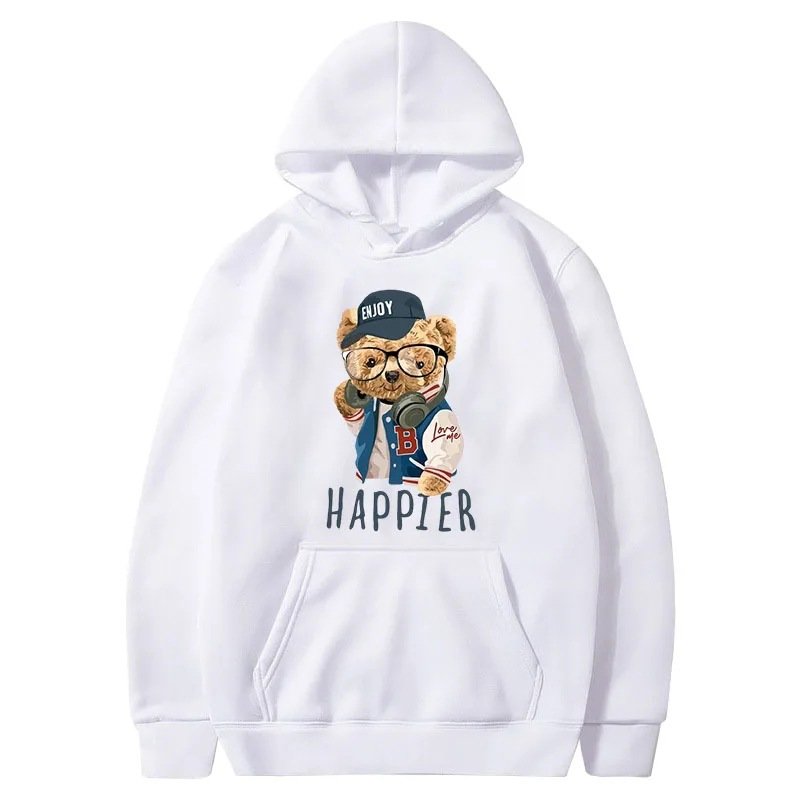 画像2: Unisex Stadium jumper bear print hoodie sweatshirt   男女兼用 ユニセックス スタジャンベア  プリントフーデー パーカー スウェットトレーナー (2)