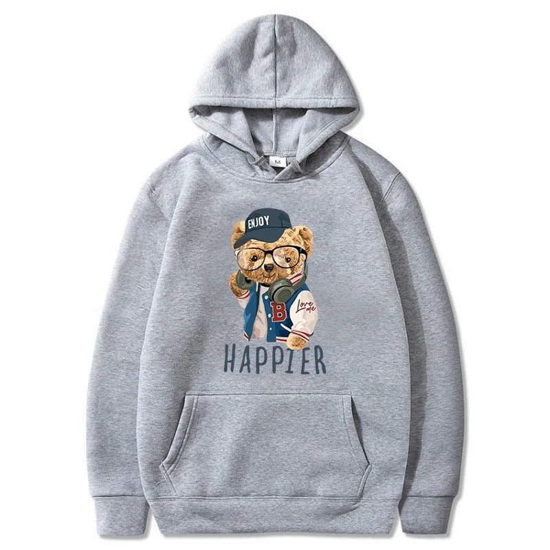 画像4: Unisex Stadium jumper bear print hoodie sweatshirt   男女兼用 ユニセックス スタジャンベア  プリントフーデー パーカー スウェットトレーナー (4)