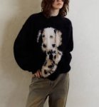 画像2: Unisex  Dalmatian knitted round neck sweater knit　 ユニセックス　男女兼用　ダルメシアン編み込みラウンドネック セーター ニット (2)