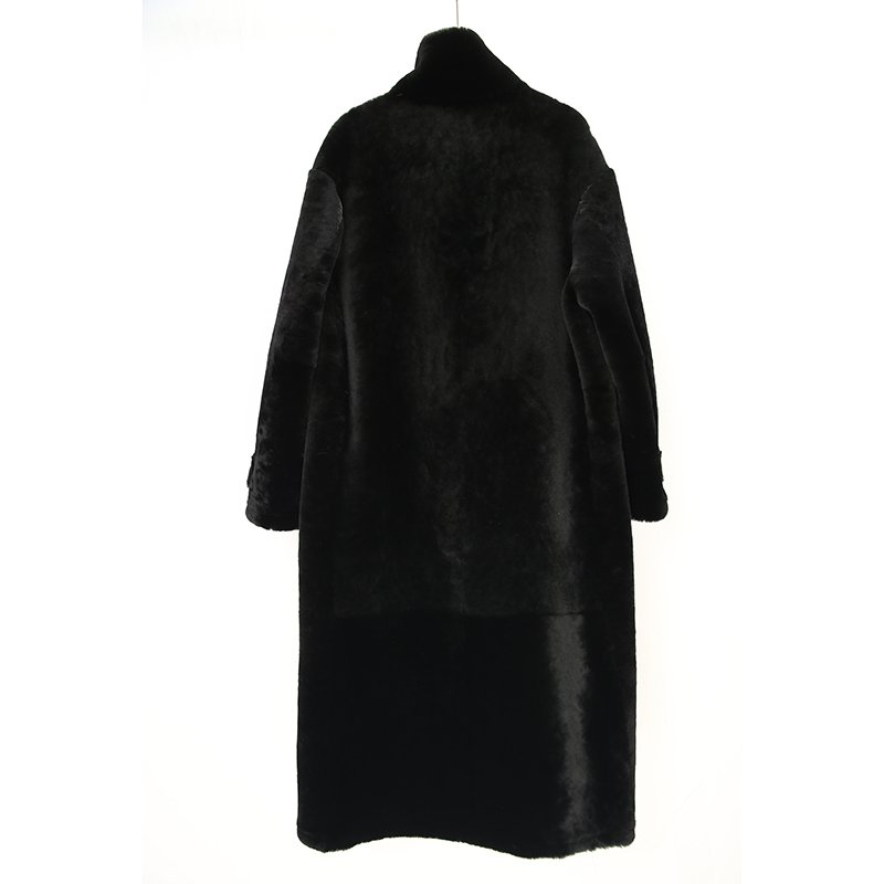 画像4: Women's Merino Lamb Fur French Long ラムウールロングコート (4)